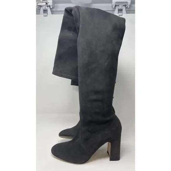Stuart Weitzman Tipland Gray Suede Over the Knee-High Boots 9.5 - Picture 6 of 15
